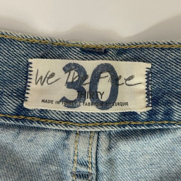 We the Free People Lasso High Rise Jeans Distressed Light Wash Blue Denim Sz 30 - Picture 11 of 16